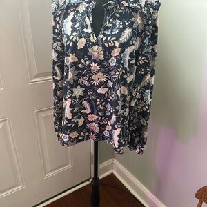 Wonderly Navy Floral Blouse